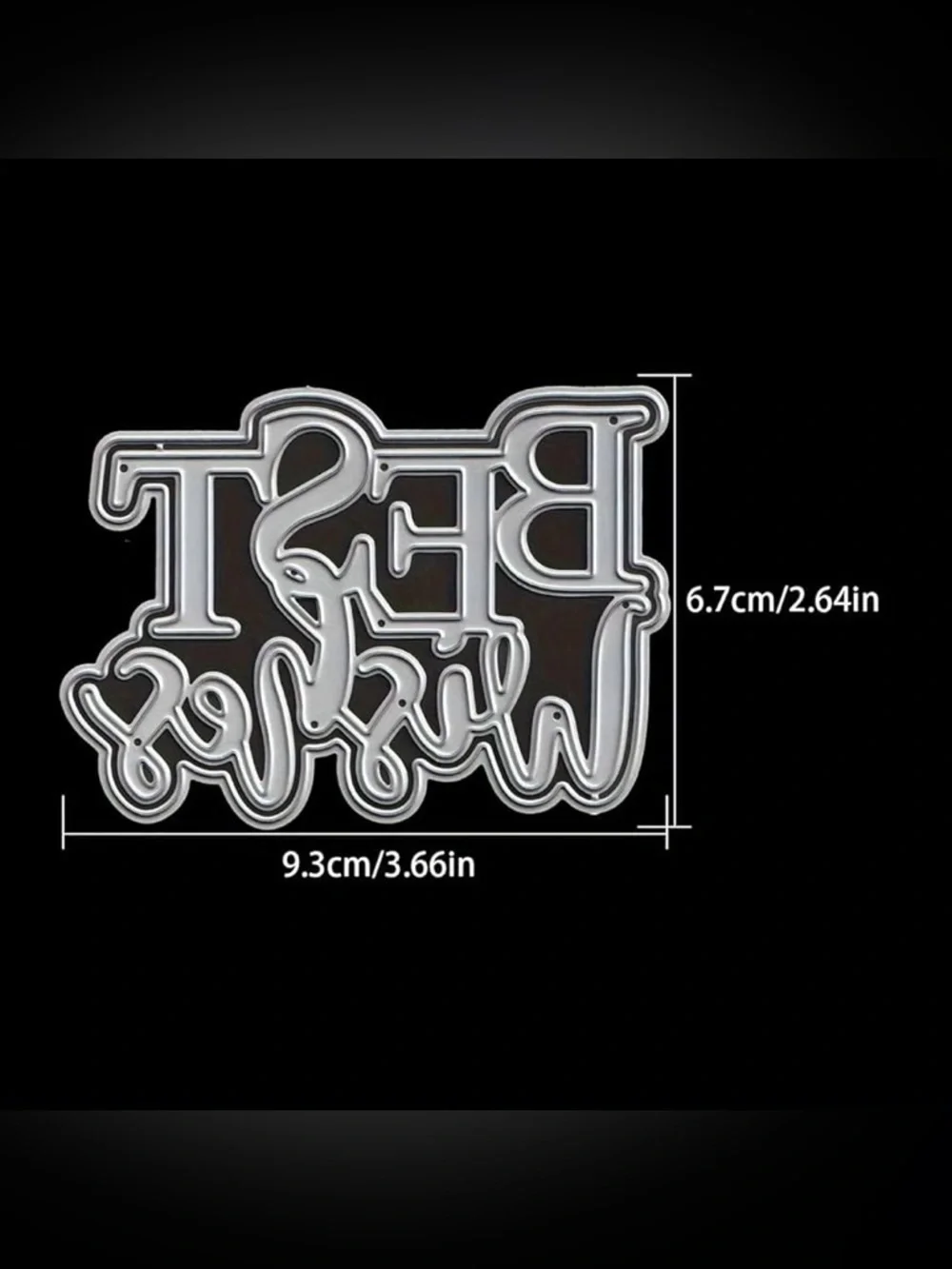 Best Wishes and More! Script Metal Cutting Die - Silver DIY project NWT
